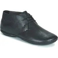 Camper para mulher. K400221-004 Botas de couro Nina direita tornozelo botas pretas (37), Preto, Plano, Cordão, Casual