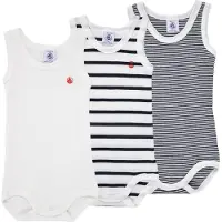 Petit Bateau Macacão/Body vermelho / preto / branco