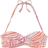 Sunseeker Top de biquíni nude / laranja / rosa escurecido / branco