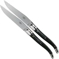 Laguiole T22MINBF chifre polido 2-peças conjunto de facas para bife
