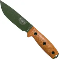 ESEE Model 4 OD Green Blade 3D Natural Canvas Micarta faca de sobrevivência 4POD-011 bainha preta + clipe para cinto