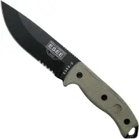 ESEE Model 5 Serrated black blade 5S faca de sobrevivência com bainha de kydex + clipe de cinto