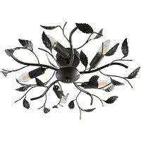 LINDBY Candeeiro de teto Yos, 5 lâmpadas, 58 cm, preto e dourado, E14