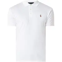 Ralph Lauren para homem. 710685514001 Pólo Slim Fit de toque suave branco (XS), Casual, Algodão, Manga curta