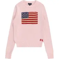 Ralph Lauren para menina. 313668609003 Camisola de algodão com bandeira cor-de-rosa ((L) 10/11años= 144/154cm), Casual, moda infantil