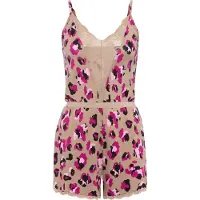 LASCANA Pijama camurça / cyclam / cor-de-rosa / preto