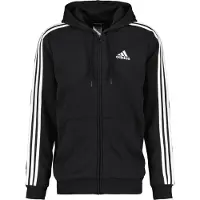 Adidas Casaco com capuz em fleece e fecho integral Essentials com as 3 Riscas