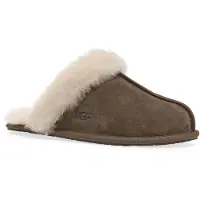 Ugg para mulher. 1106872 Chinelos de Pele Scuffette II castanho escuro (36), Marrom, Plano, Camurça, Nenhum, Homewear