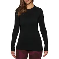 Icebreaker - Primeiras camadas mulher - W Merino 260 Oasis LS Crewe Black para Mulher - Tamanho M - Preto