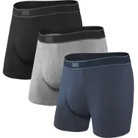 Saxx - Vestuário caminhada - Daytripper Comfort Stretch BB Fly 3pk Black/Grey/Navy para Homem - Tamanho M