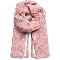 Superdry para mulher. W9310053A Cachecol de tricô de tranças rosa (OSFA), Casual, Clássico, Poliéster