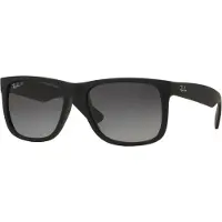 Ray-Ban - Marcas - Justin Classic Matte Rubber Black Light Grey para Unissexo - Nylon - Preto