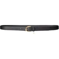 Ralph Lauren para mulher. 412802952004 Cinto de couro gravado com miçanga preta (XL), Preto, Casual, Pele