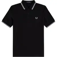 Fred perry para homem. M3600 Polo Twin Tipped preto (L), Casual, Algodão, Manga curta