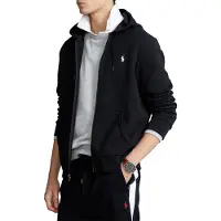 Ralph Lauren para homem. 710888282001 Camisola de malha dupla com fecho de correr preto (L), Casual, Algodão, Manga comprida