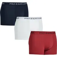 Ralph Lauren para homem. 714835885008 Pack de 3 boxers azul marinho, branco e vermelho (XXL), Homewear, Algodão, Elastan