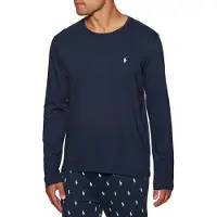 Ralph Lauren para homem. 714844759002 Camisa de noite em malha de algodão azul-marinho (S), Homewear, Manga comprida