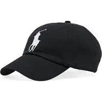 Ralph Lauren unisex. 710673584015 Boné chino com pala Logotipo preto (OSFA), Casual, Algodão