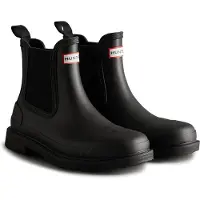 Hunter para mulher. WFS1018RMA Botas de tornozelo Commando Chelsea pretas (38), Preto, Plano, Nenhum, Casual