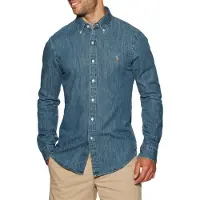 Ralph Lauren para homem. 710548539001 Camisa 710548539001 denim blue (S), Azul, Casual, Algodão, Manga comprida