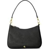 Ralph Lauren para mulher. 431883768008 Bolsa de couro média Danni com desenho a tiracolo preto (OSFA), Casual, Pele