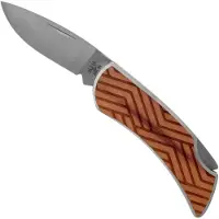 Case Cutlery Navalha Woodchuck Lines Brushed Stainless Steel Executive Lockback