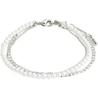 Pilgrim Pulseira 'BAKER' prata / branco pérola
