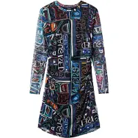 Desigual , Vestido curto slim tule, PoliÉSter, Preto, S