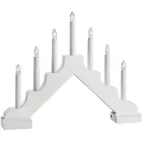 Markslöjd Castiçal LED de madeira Evelin, 7 luzes brancas