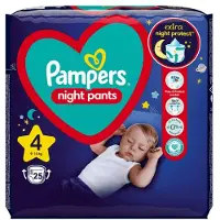 Pampers Night Pants tamanho 4 fraldas cueca descartáveis para a noite 9-15 kg 25 unidades