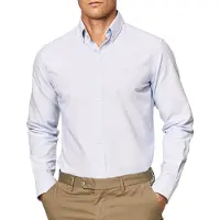 Hackett London para homem. HM309361 Camisa de corte Oxford azul (XL), Casual, Algodão, Clássico, Manga comprida