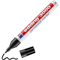 Edding Pack 5x Marcador permanente | 3000 | Ponta redonda 1.5-3mm | Preto