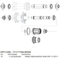 Zipp Rolamentos Freehub Shim 17x0.50 Mm