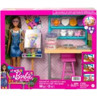 Barbie Estúdio De Arte E Conjunto De Bonecas Relax And Create