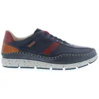 Pikolinos para homem. M4U-6046C1 Sapatilhas de couro Fuencarral Navy (40), Azul, Plano, Cordão, Casual