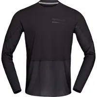 Norrøna - Vestuário trail corrida - Senja Equaliser Lightweight Long Sleeve M'S Caviar Black para Homem - Tamanho L - Preto