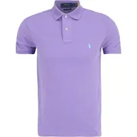 Ralph Lauren para homem. 710782592028 O icônico polo piquê Custom Slim Fit lilás (XXL), Casual, Algodão, Manga curta
