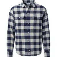 Dan Fox Apparel Camisa 'Efe' azul noturno / branco lã