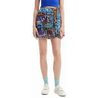 Desigual , Minissaia slim logótipo arty, AlgodÃO, Preto, XS