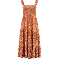 Shiwi Vestido de verão creme / castanho ferrugento / conhaque