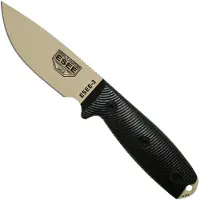 ESEE Model 3 Desert Tan Blade 3D Blood-Black G10 faca de sobrevivência 3PMDT-004 bainha preta + clipe para cinto