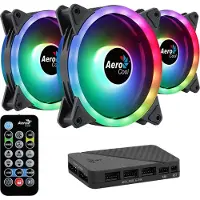 Aerocool Ventilador Duopro Argb +hub+remote Control 120 Mm 3 Unidades
