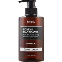 Kundal Moisturizing Shampoo Honey & Macadamia White Musk (Pure Natural Balancing Refreshing Shampoo) - Volume: 500 ml