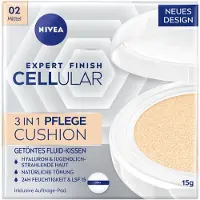 Nivea Hyaluron Cellular Filler 3 em 1 Care Cushion Makeup SPF15 - Maquiagem levemente cobrindo em esponja 15 g 02 Médio