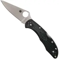 Spyderco Navalha Delica 4, FRN, Flat Ground, preto