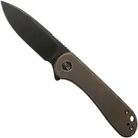 We Knife Navalha Elementum, black stonewash, bronze