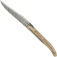 Laguiole En Aubrac Le Perlé 12 cm L0512WA6J3DB Balbach Damast Full Handle madeira de faia