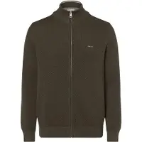 Gant para homem. 8040524 Casaco de piqué de algodão com fecho de correr verde (3XL), Casual, Manga comprida