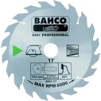 Bahco Lâmina De Serra Circular Com Ponta De Carboneto Cimentado De 30 Dentes E Dentição Média Para Materiais De Madeira 235 Mm