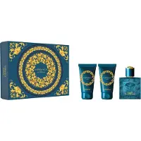 Versace Definir : Eros Eau De Toilette para homens 50 ml + Eros Bálsamo Hidratante Pós-Barba 50 ml + Eros Gel de Banho para todos os tipos de pele 50 m
